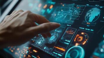 Digital touchscreen with complex data visualization and analytics photo