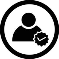 Verification profile icon. Badge check mark signs. Confirm user symbol. Identification logo. flat style. vector