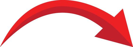 red arrow icon. arrow indicated the direction symbol. curved arrow sign. flat style. vector