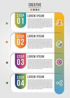 Business Infographic design template with icons and 4 numbers options or steps. vector