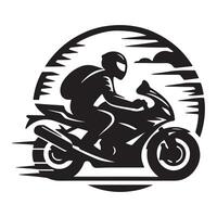 Dynamic Dirt Bike Rider Silhouette with Scarf in Action on Off-Road Track in Minimalist Style art vector