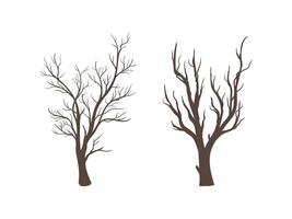 Silhouette of tree without leaf. dead trees vector