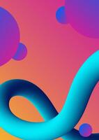 Flowing smooth wave pattern and 3d line on orange color background. Internet network and communication signal technology, fiber optic line. Science and music backdrop. vector