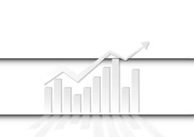 Stock and investment concept. A bar and line graph on white background. Burish market, profit of wealth, high-risk high return, business growth up. vector
