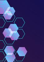 Business and technology concept. Green geometric line and gadiant of hexagonal on a dark blue background. Internet network and communication. For the backdrop, banner and website. vector