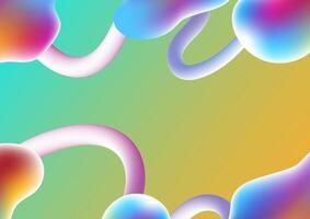 Flowing smooth wave pattern and 3d line on yellow and green color background. Internet network and communication signal technology, fiber optic line. Science and music backdrop. vector