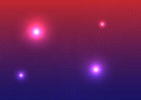 Abstract waving line technology on blue and red Background. vector