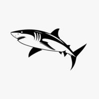 Minimalist Line Art of a Shark in Motion vector