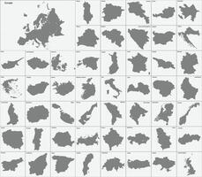 a large set of maps of europe vector