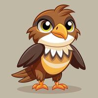 Cartoon-style bird character with expressive eyes and vibrant colors, standing against a light background with a playful demeanor vector
