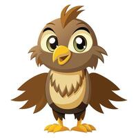 Cute cartoon bird character with bright colors and friendly expression standing proudly on a light background vector