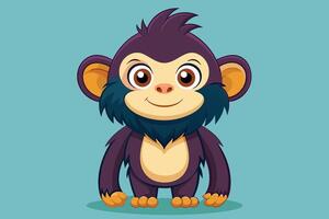 Cute cartoon monkey character with a friendly expression and colorful design, ideal for children's media and educational materials vector