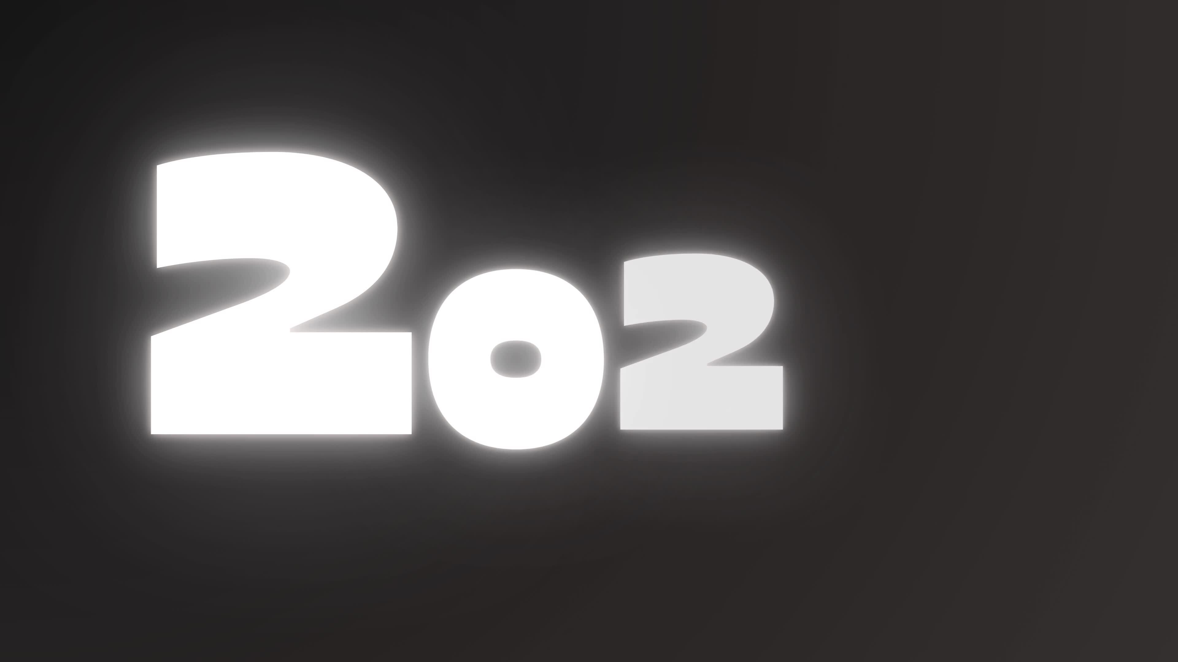 The black color word 2025. Happy new year 2025 on plain black background animation. 50697823