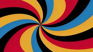 Dynamic Swirl Abstract Geometric Pattern or Psychedelic twist moving circles retro colors background. video