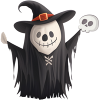 black evil with skull mask hold skull png