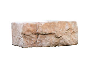 Marble Rock Stone podium isolated for product display presentation with transparent Background. Rocky cliff grunge with clipping path. Garden Rocks Shelf with rough surface texture. png