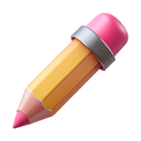Cartoon pencil 3d illustration isolated on the transparent background png