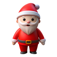 Cute Santa Claus character 3d rendered illustration isolated on the transparent background png