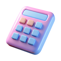 Cartoon calculator 3d illustration isolated on the transparent background png