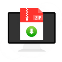 Zip file. Icon for web background design. Email sign. Technology illustration. Technology background. png