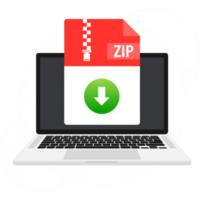 Zip file. Icon for web background design. Email sign. Technology illustration. Technology background. png