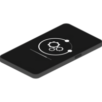 Data update or synchronize with bar process. Update on laptop and smartphone. png