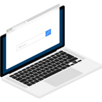 Browser window in laptop illustration. Browser or web browser in flat style. Window concept internet browser. png