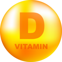 Vitamin D with realistic drop on gray background. Particles of vitamins in the middle. illustration. png