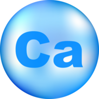 Vitamin Ca with realistic drop on gray background. Particles of vitamins in the middle. illustration. png
