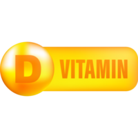 Vitamin D with realistic drop on gray background. Particles of vitamins in the middle. illustration. png
