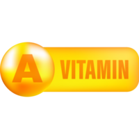 Vitamin A with realistic drop on gray background. Particles of vitamins in the middle. illustration. png
