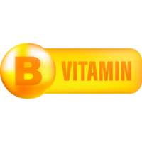 Vitamin B with realistic drop on gray background. Particles of vitamins in the middle. illustration. png