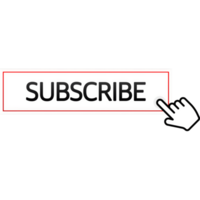 Icon with red subscribe button on white background for web marketing design. Flat deign. Social media element. illustration png
