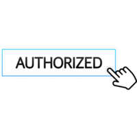 Template with authorized button. Logo, label. illustration png