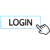 3d login button for site design. template. Web page template. Arrow icon png