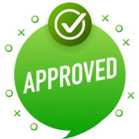 Approved tick notification, successful operation check mark. Laptop with checkmark notification png