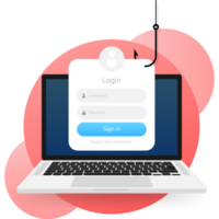 Phishing scam, hacker attack. Computer hack concept. Cyber security concept. Message icon png
