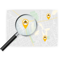 World map Worldmap with yellow taxi pointers. Flat illustration. World map icon. Location icon. World map icon. Location icon. png