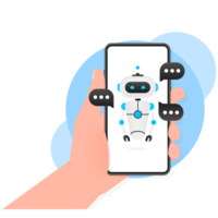 Chatbot icon concept, chat bot or chatterbot. Robot Virtual Assistance Of Website Or Mobile Applications. illustration png