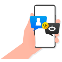 Chatbot icon concept, chat bot or chatterbot. Robot Virtual Assistance Of Website Or Mobile Applications. illustration png
