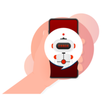 Error chatbot glyph icon. Silhouette symbol. Talkbot with error in speech bubble. Error bot. Artificial intelligence png