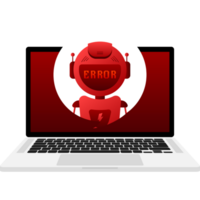 Error chatbot glyph icon. Silhouette symbol. Talkbot with error in speech bubble. Error bot. Artificial intelligence png