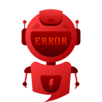 Error chatbot glyph icon. Silhouette symbol. Talkbot with error in speech bubble. Error bot. Artificial intelligence png