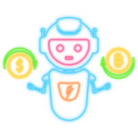 Flat bot banner. Financial investment trade. Artificial intelligence. Mobile stock trading concept. png