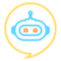 Neon Icon. Chatbot icon concept, chat bot or chatterbot. Robot Virtual Assistance Of Website Or Mobile Applications. png