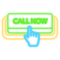 Neon Icon. Icon with green call now neon button on white background for web marketing design. Flat deign. png