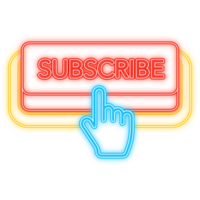 Neon Icon. Icon with red subscribe neon button on white background for web marketing design. Flat deign png