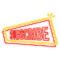 Neon Icon. Icon with red subscribe neon button on white background for web marketing design. Flat deign png