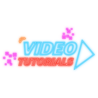 tutorial neon icon on blue background. tutorial banner. png