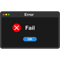 System error icon failure pc interface. Error message computer window alert popup png